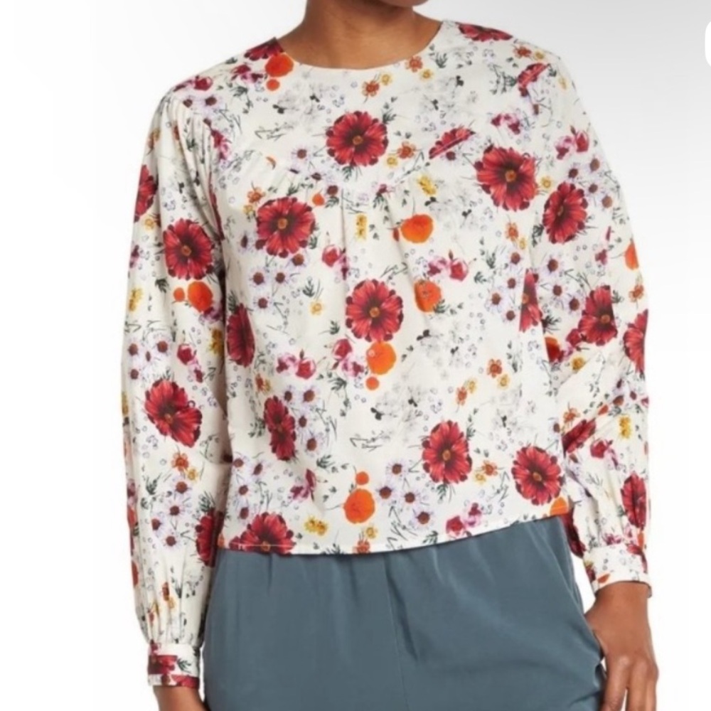 Marine Layer Ruffle Yoke Blouse Wildflower Print Size XS NWT